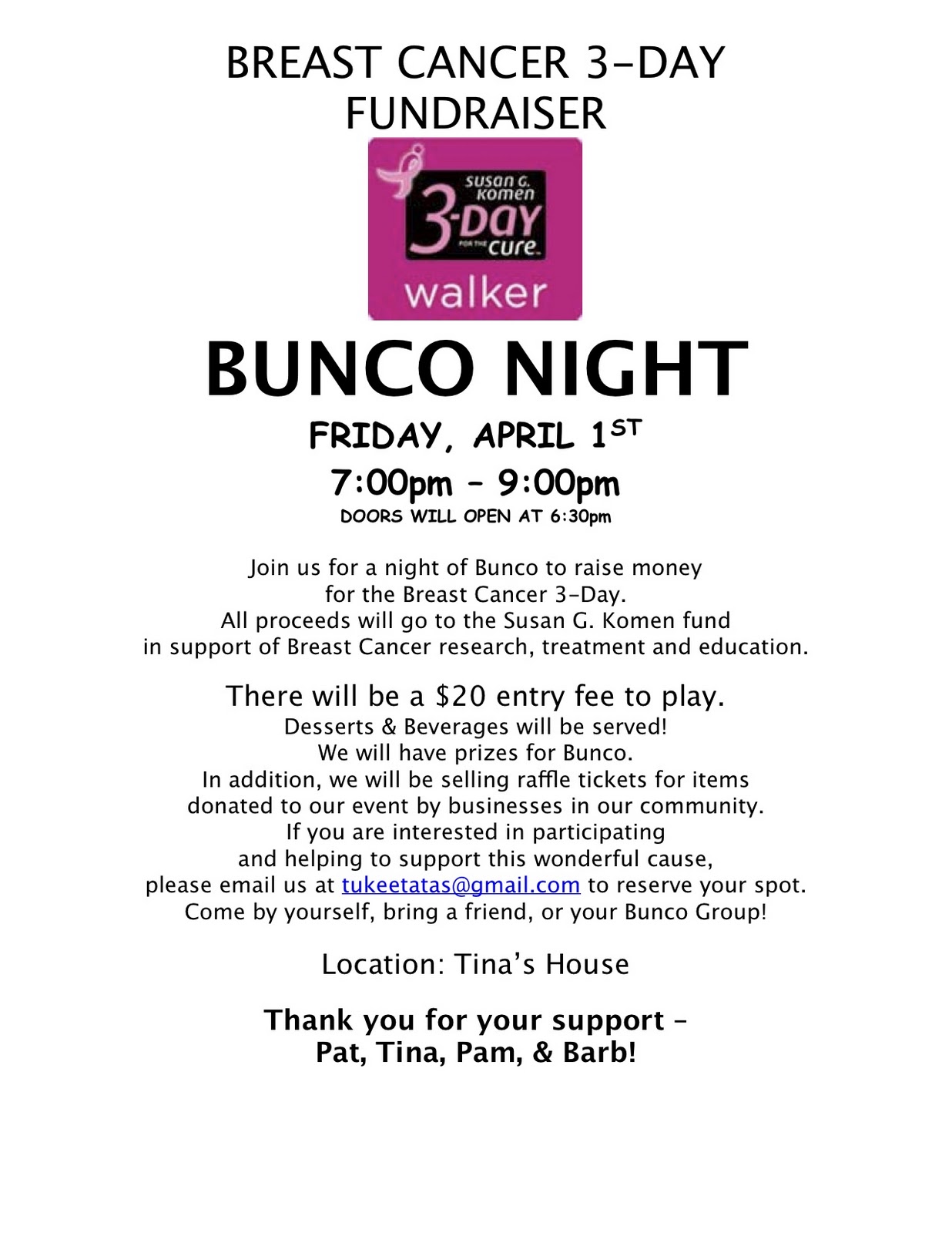 bunco fundraiser