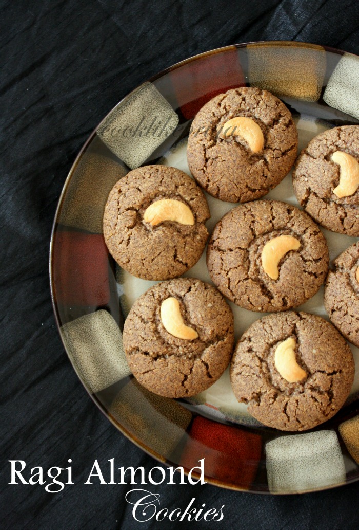 Cook like Priya Ragi Almond Cookies Finger Millet Cookies Gluten free cookies