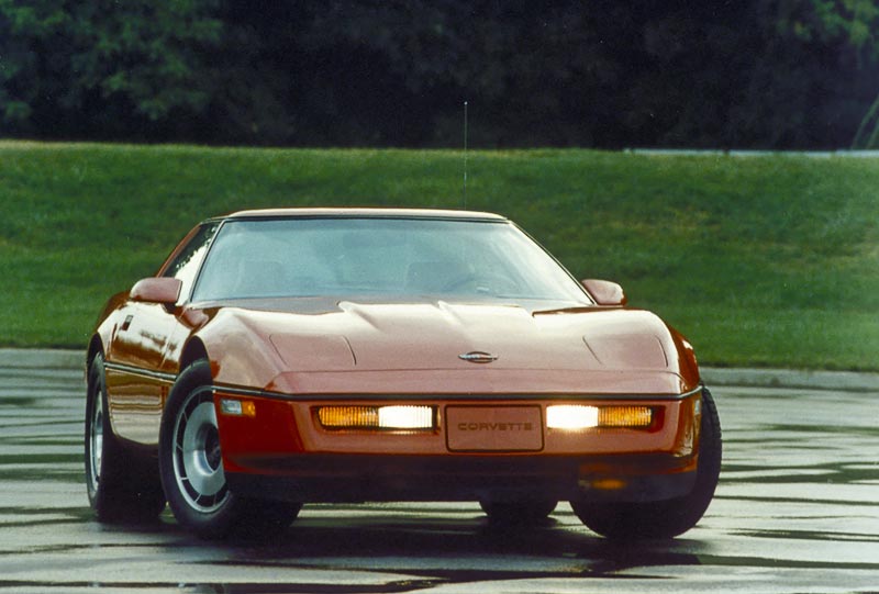 The redesigned 1984 Corvette C4 with its Porsche inspired running lights