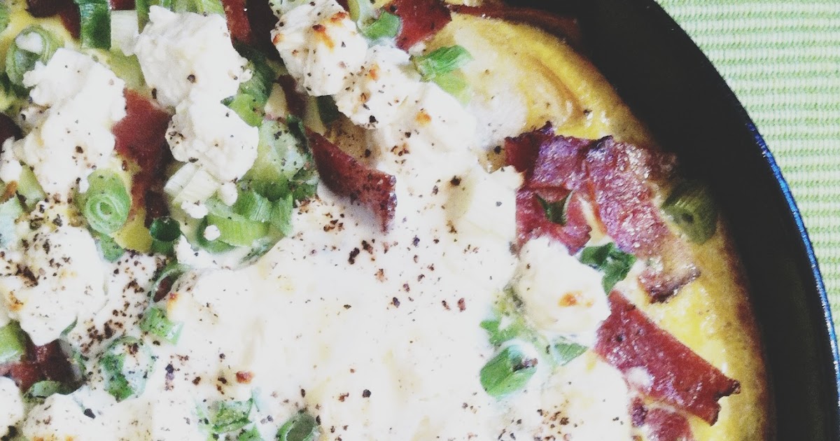 little kitchie potato frittata with bacon and feta