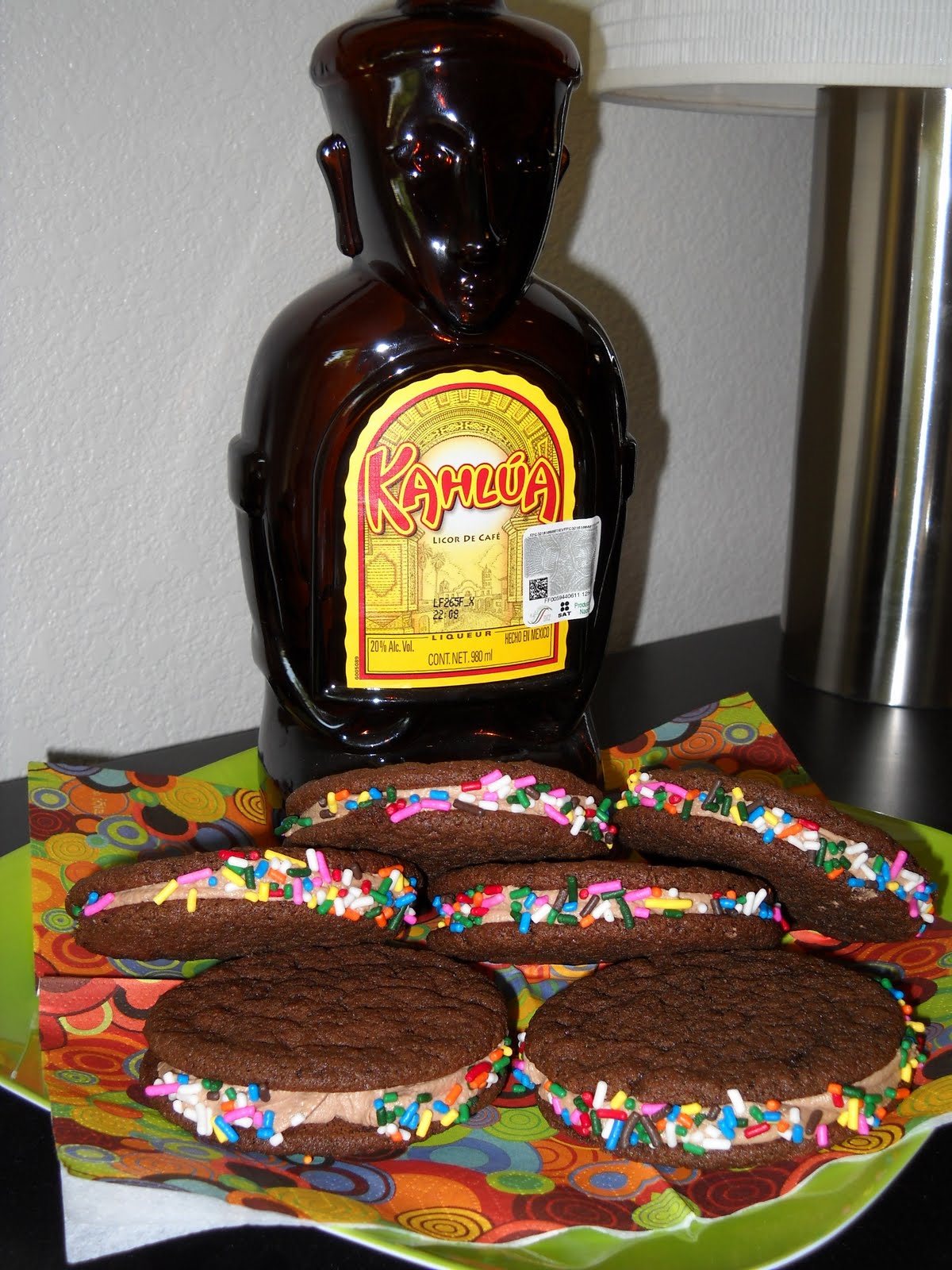 Bake It With Booze! Kahlua Man Fudge Cookie Sandwich