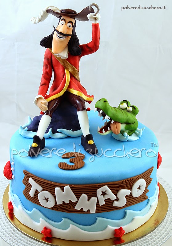 Torta decorata: Capitan Uncino (Capt. Hook) e coccodrillo Tick-Tock
