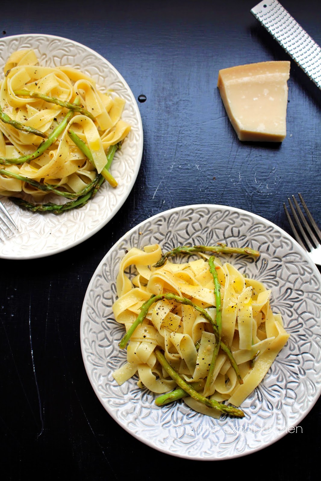 My Little Expat Kitchen Wild asparagus tagliatelle with lemon, olive