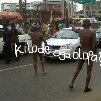 Commercial Driver and Conductor Stage Unclad Protest In Lagos To Avoid Been Arrest[PHOTO]