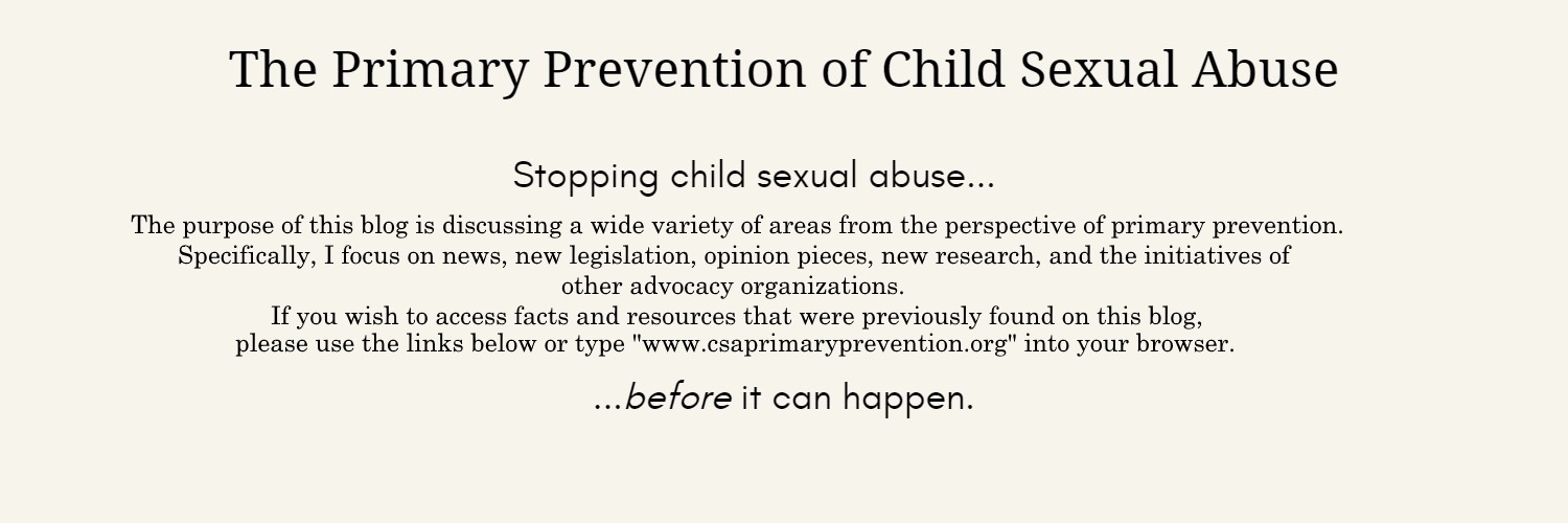 The Primary Prevention of Child Sexual Abuse