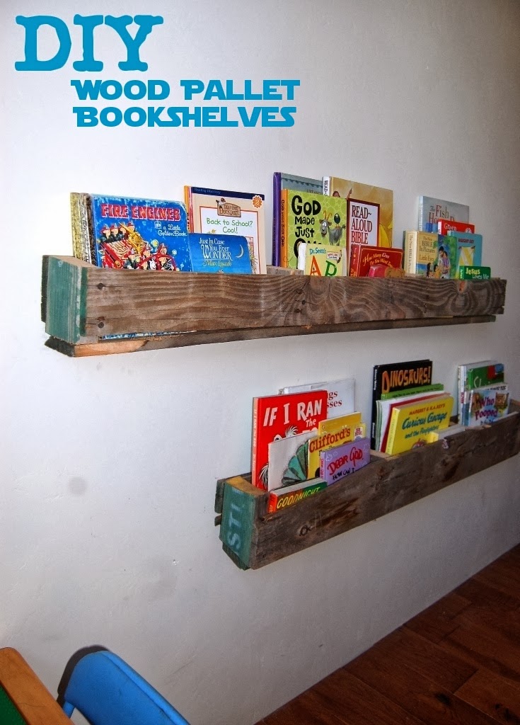 . DIY Wood Pallet Bookshelves