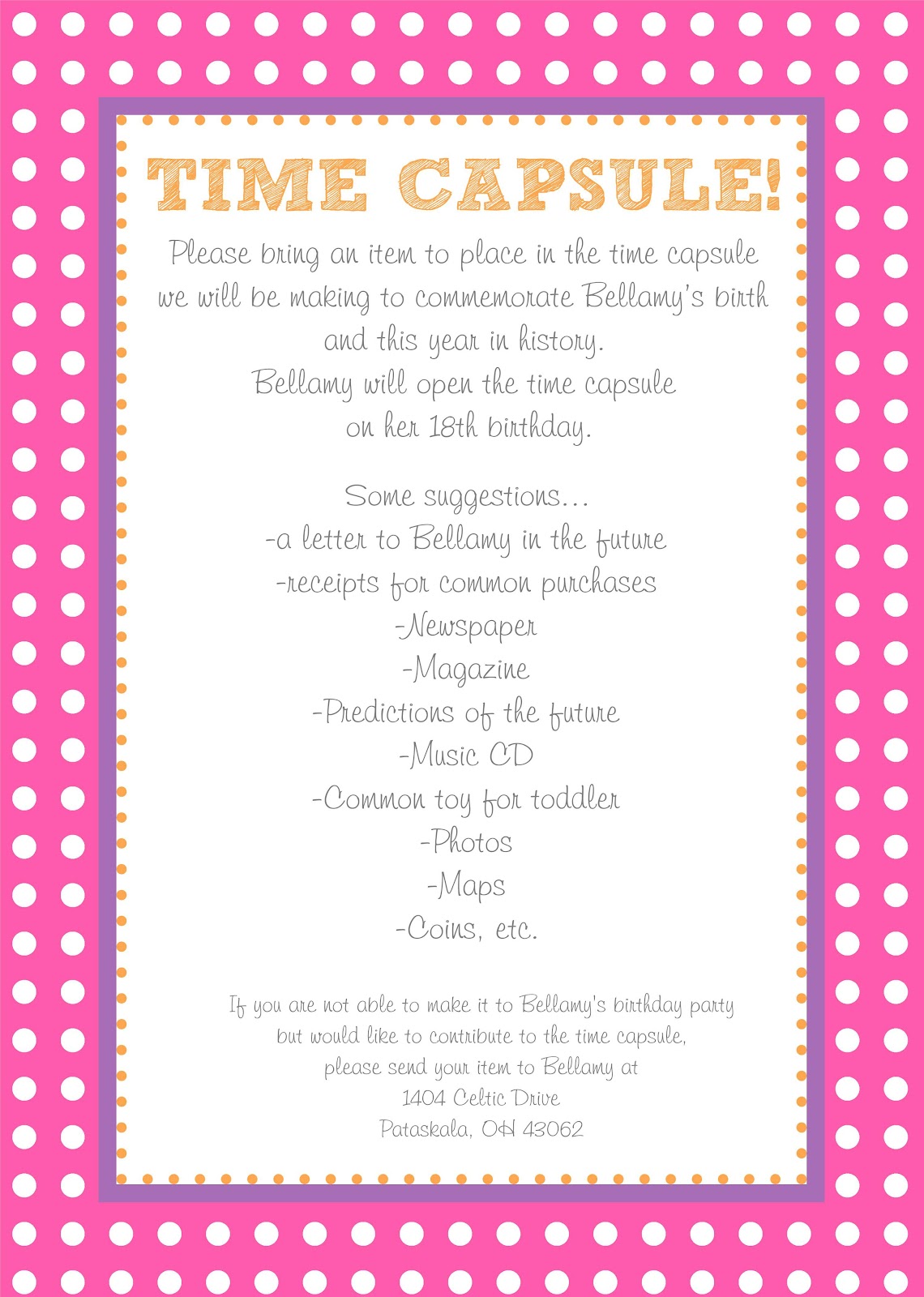 Back Jpg 1 140 1 600 Pixels Time Capsule Birthday Baby First