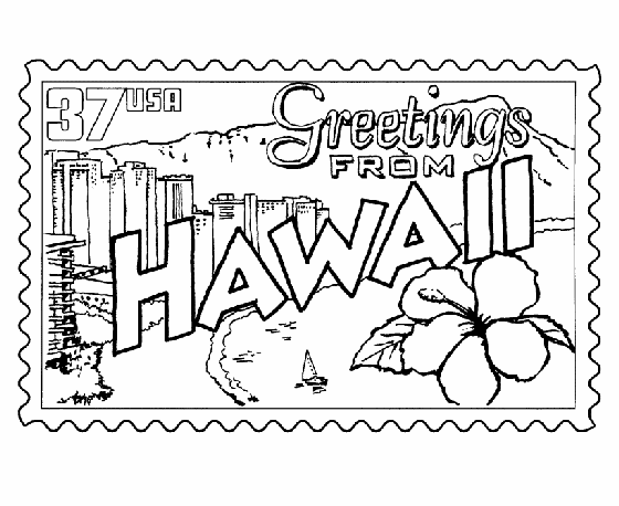 Hawaii State Beauty Coloring Pages To Kids