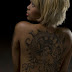 Angel and dragon tattoo on full back 
