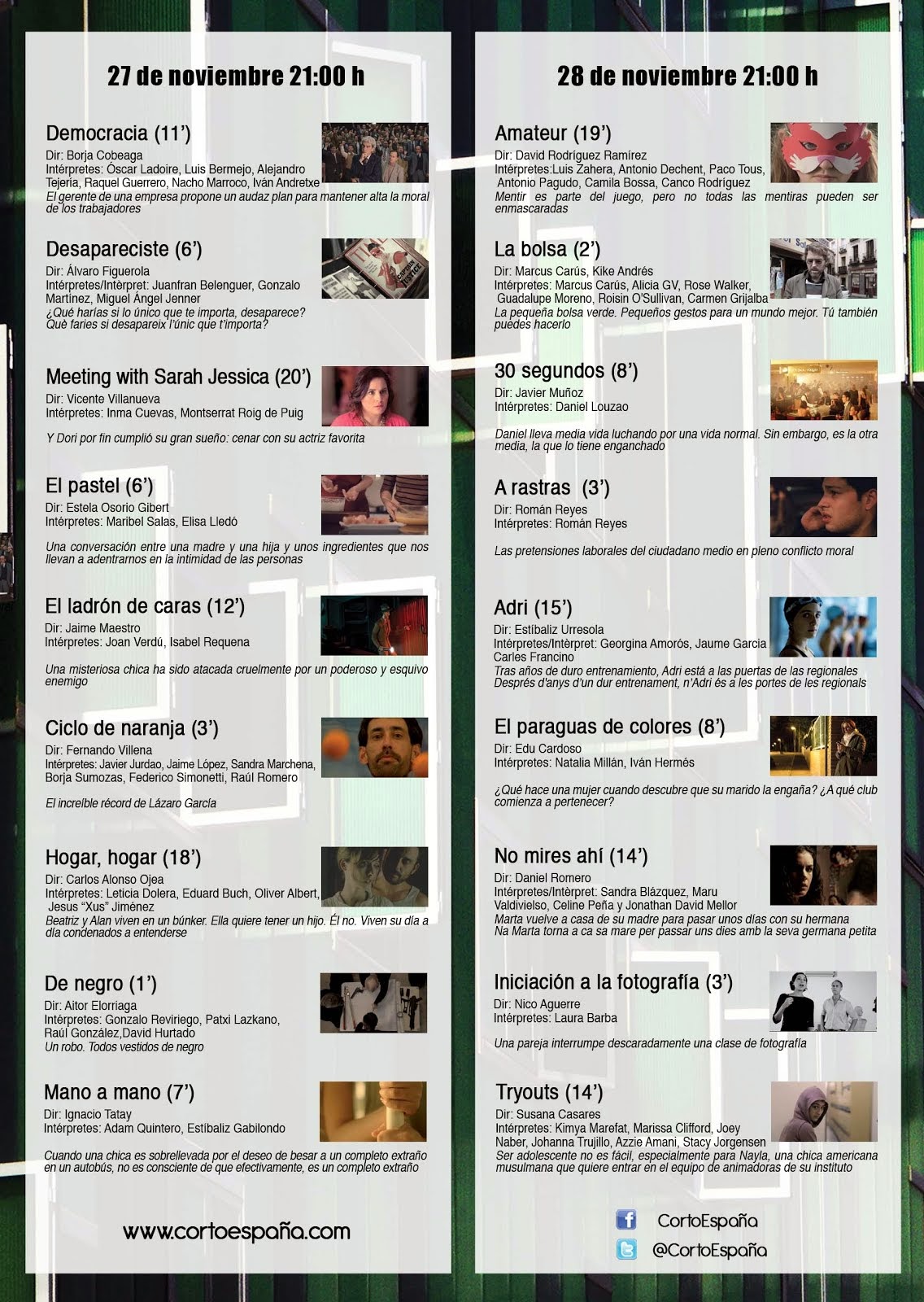 PROGRAMACIÓN I FESTIVAL DE CORTOS