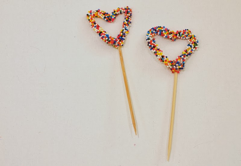 DIY Sprinkles and Hot Glue Cake Toppers Pink Stripey Socks