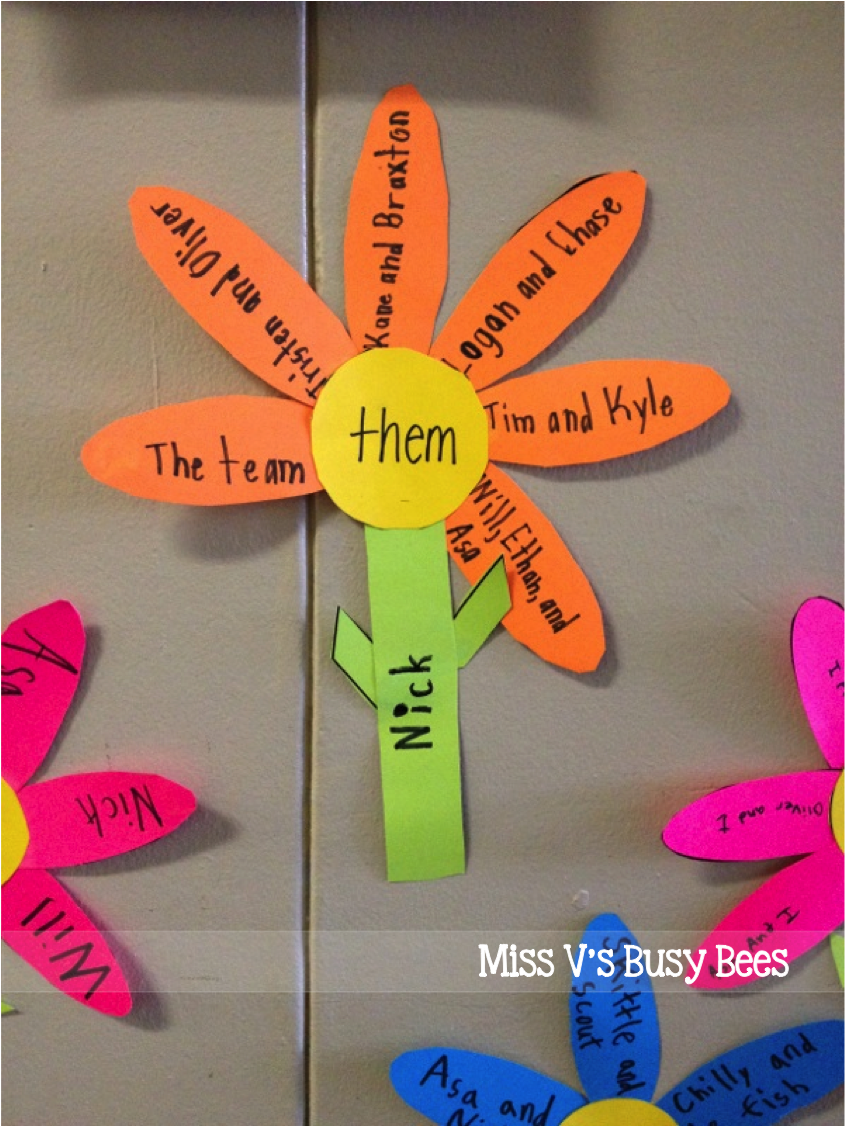 Miss V's Busy Bees Pronoun Flowers A Pronoun Activity