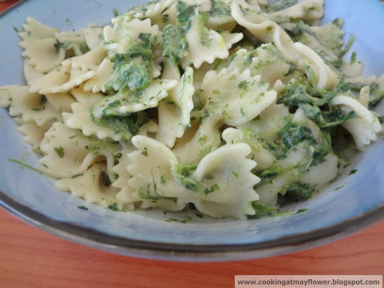 Cooking at Mayflower Creamy spinach pasta