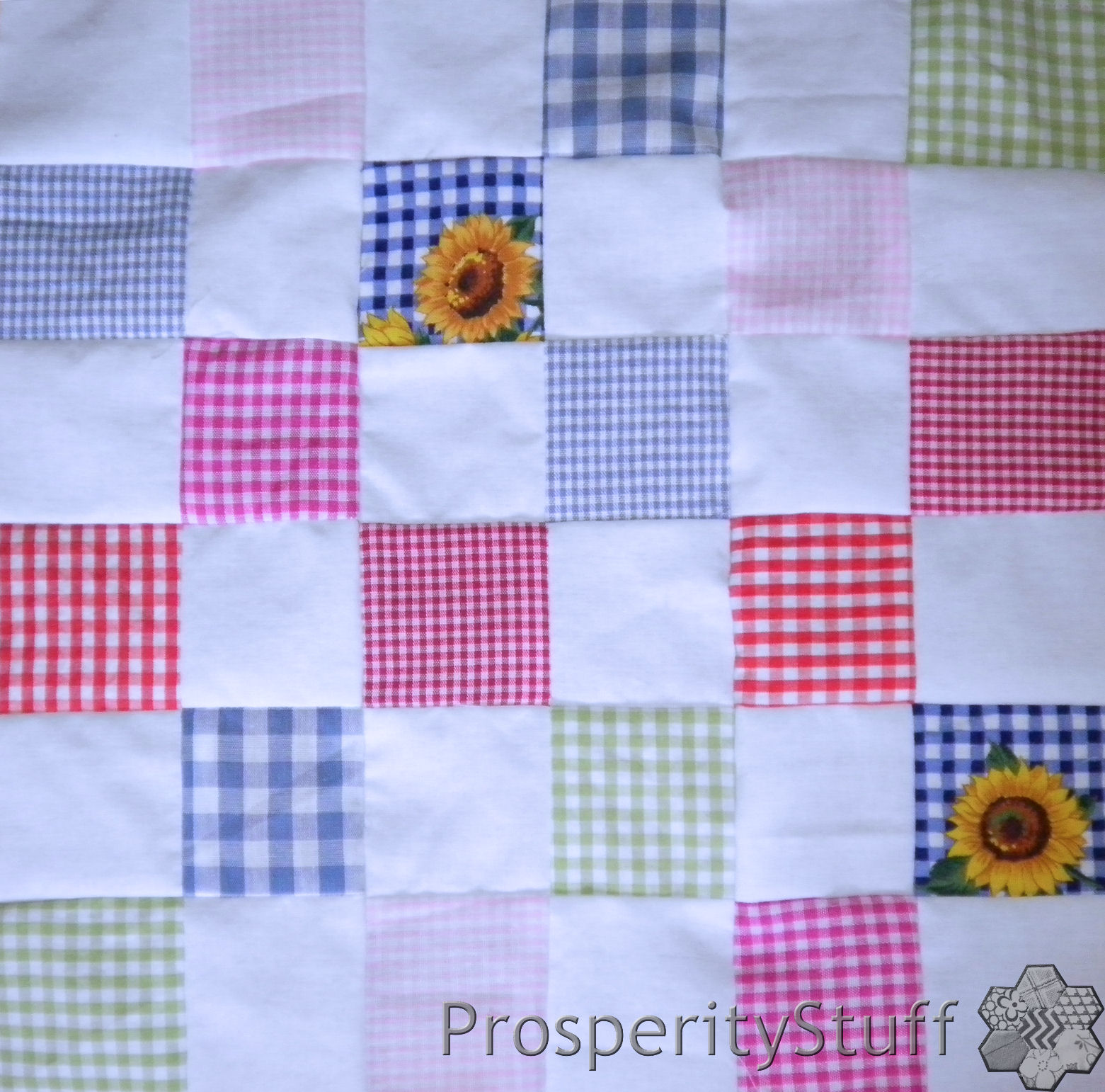 ProsperityStuff Quilts Gingham French Braid quilt blocks