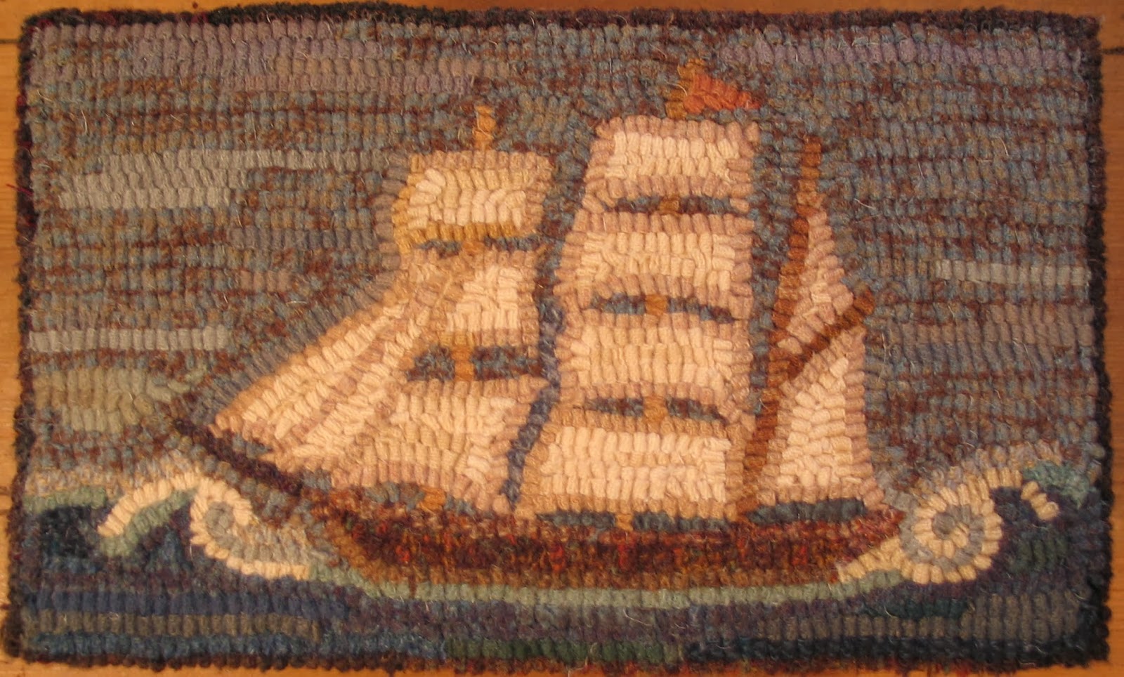 My Red Cape For Cathy, Variation in Hooked rug color