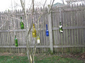 Wine bottle lantern tree