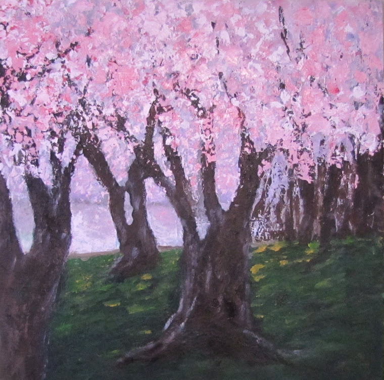 Cherry Trees - Washington, DC -  National Cherry Blossom Festival - Original Acrylic Painting