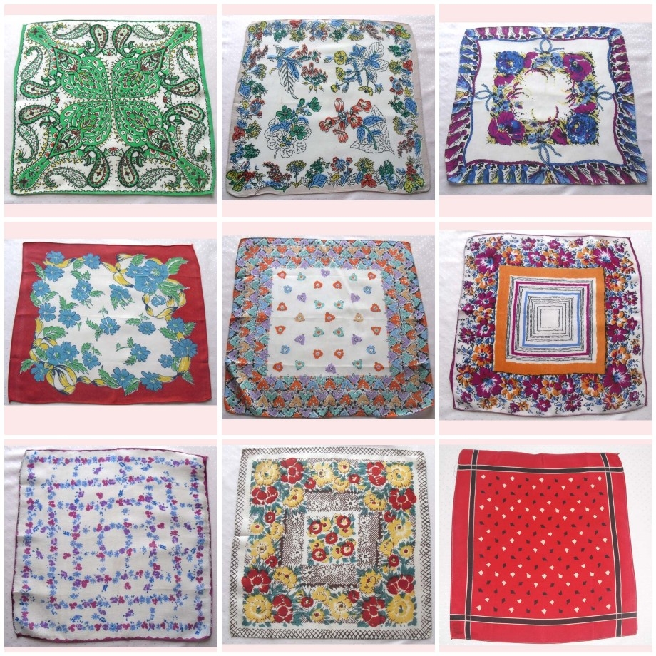 Rag Rescue Vintage ladies silk hankies