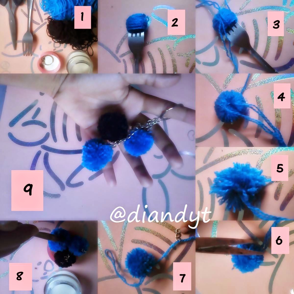 A Happy Memory DIY (Do It Yourself) Yarn Ball Keychain (Gantungan