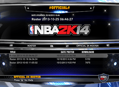 NBA 2K14 Official Roster Update 10-25-2013