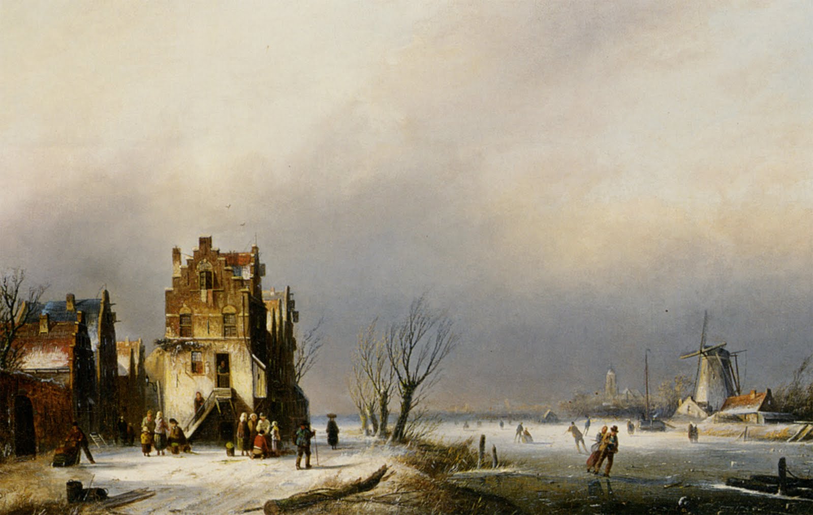 Viatico De Vagamundo Ice Dutch Skaters By Jan Spohler 1837 1923