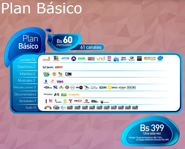 Entel TV Televisión Satelital Para Todos los Bolivianos