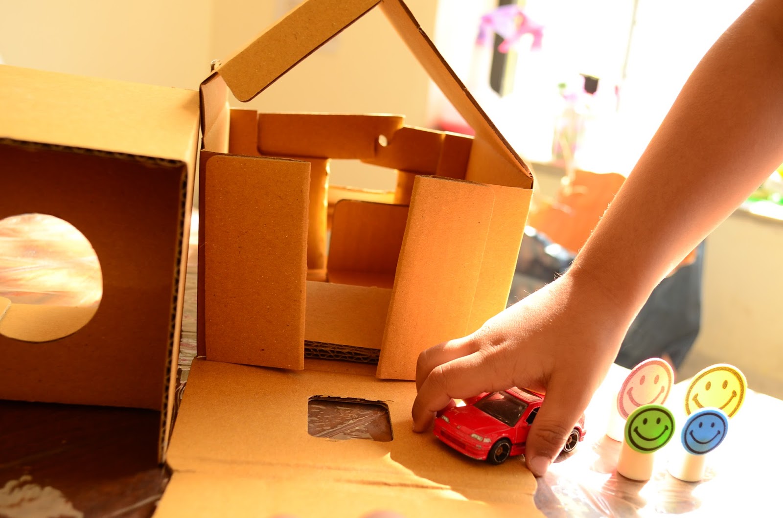 Practical Mom Paint a Cardboard House