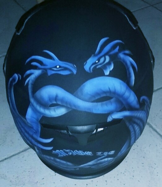 helmet airbrush dragon