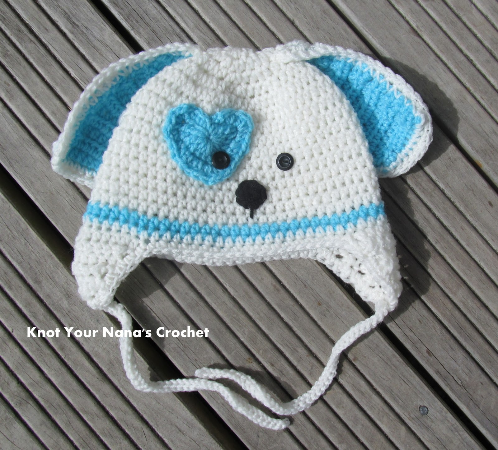 Knot Your Nanas Crochet: Valentines Puppy Hat