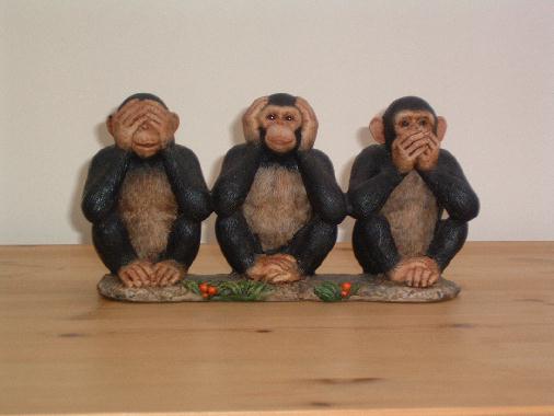 Three wise monkeys three mystic apes