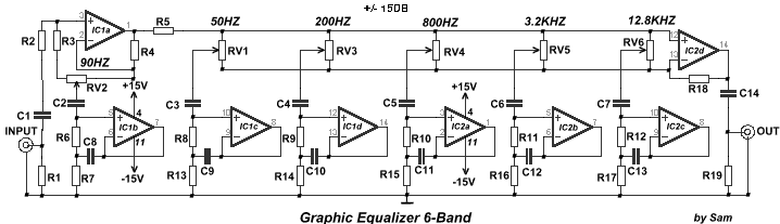 Skema Rangkaian Equalizer dengan 8 buah IC TL074 - Masputz.com