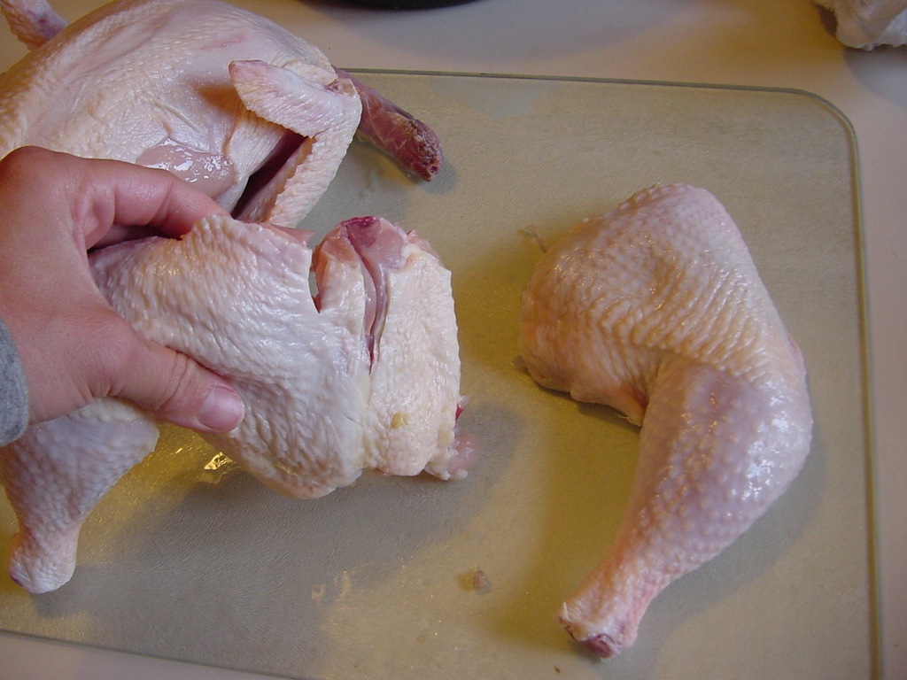 Larson Farm Naturals Cutting up Chicken Like a Pro