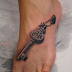 3D Tattoo of Key on Foot