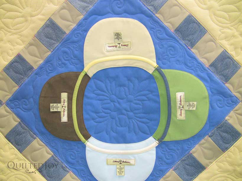 Memorial Quilt Made From Golf Shirts And Pants Quilted Joy