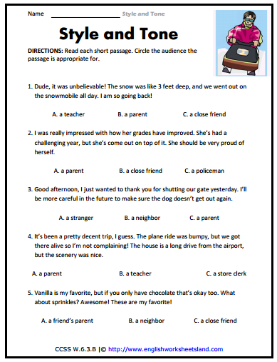 Worksheets Tone Worksheets mood and tone worksheets