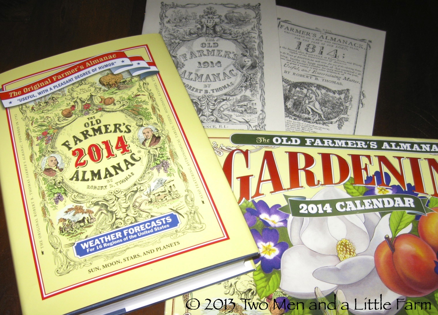 Two Men and a Little Farm 2014 FARMERS ALMANAC PACKAGE HAS ARRIVED