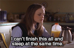 nightly routine gilmore girls rory can't finish all this and sleep at the same time
