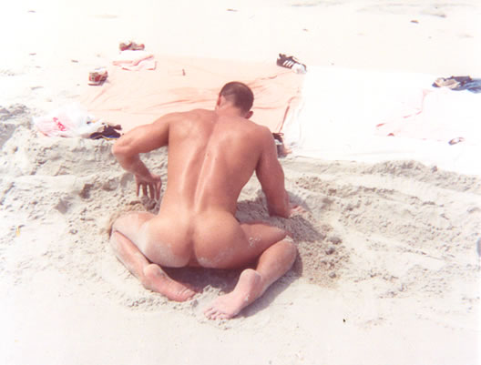 Butt italian blowjob penis on beach