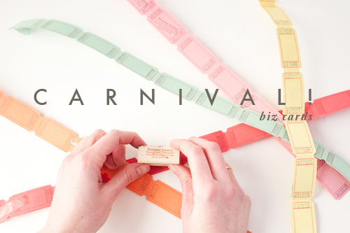 Carnival ticket business cards