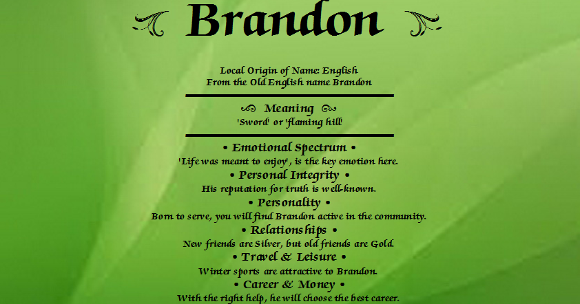 Brandon - Meaning of Name