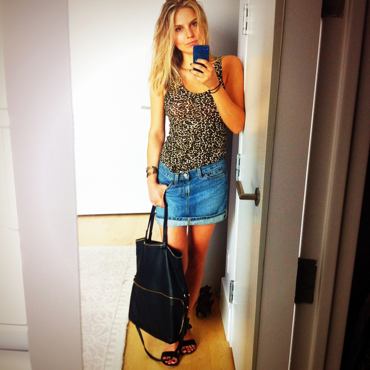 Leopard Print Denim Mini Outfit Leopard Print Denim Mini Outfit