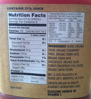 lemonade strawberry trader joe organic