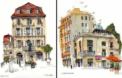 00-Chris-Lee-Charming-Architectural-wobbly-Drawings-and-Paintings-www-designstack-co
