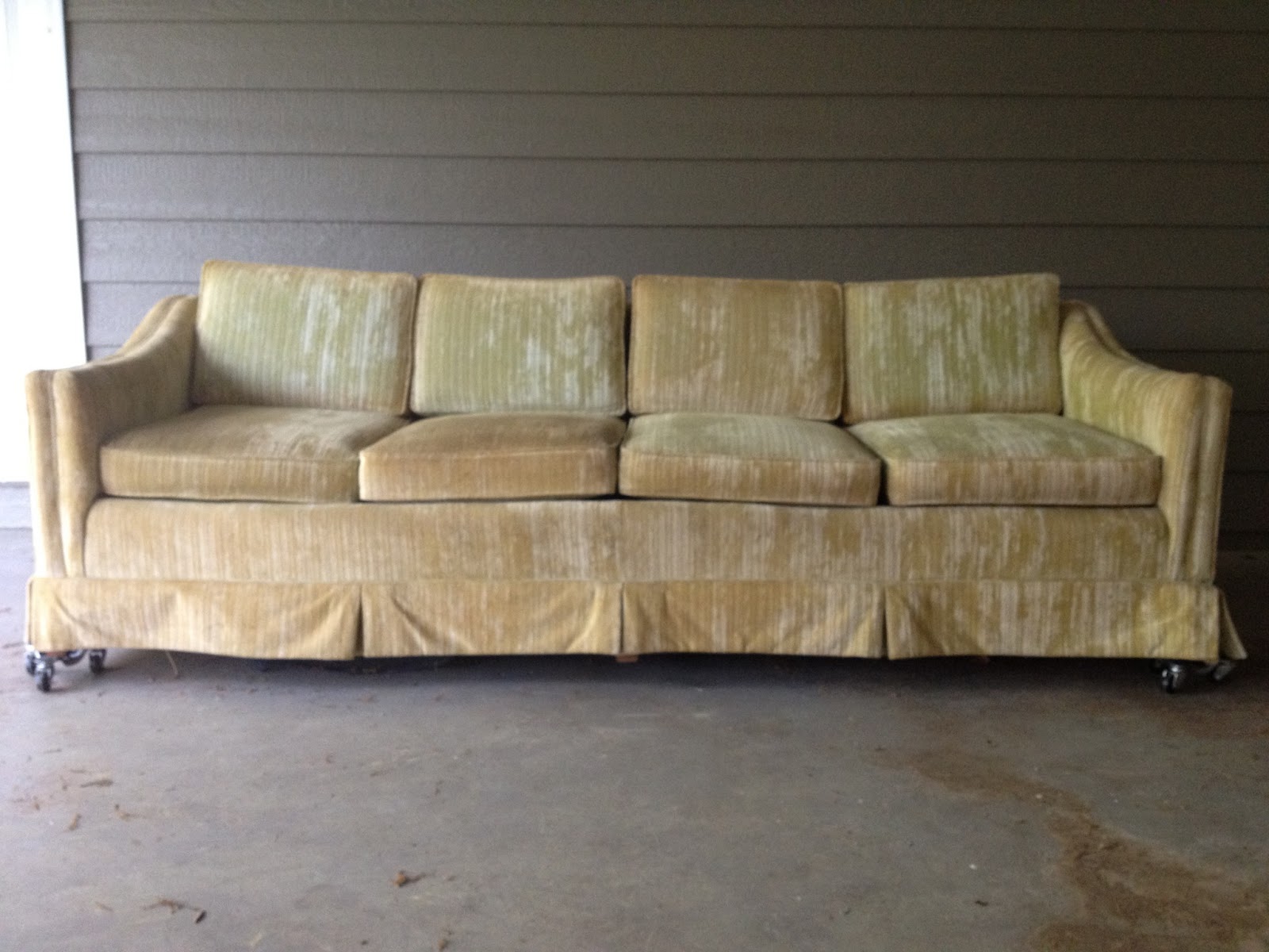 Between the Rafters 60s Mod Couch Reupholster Installment 1