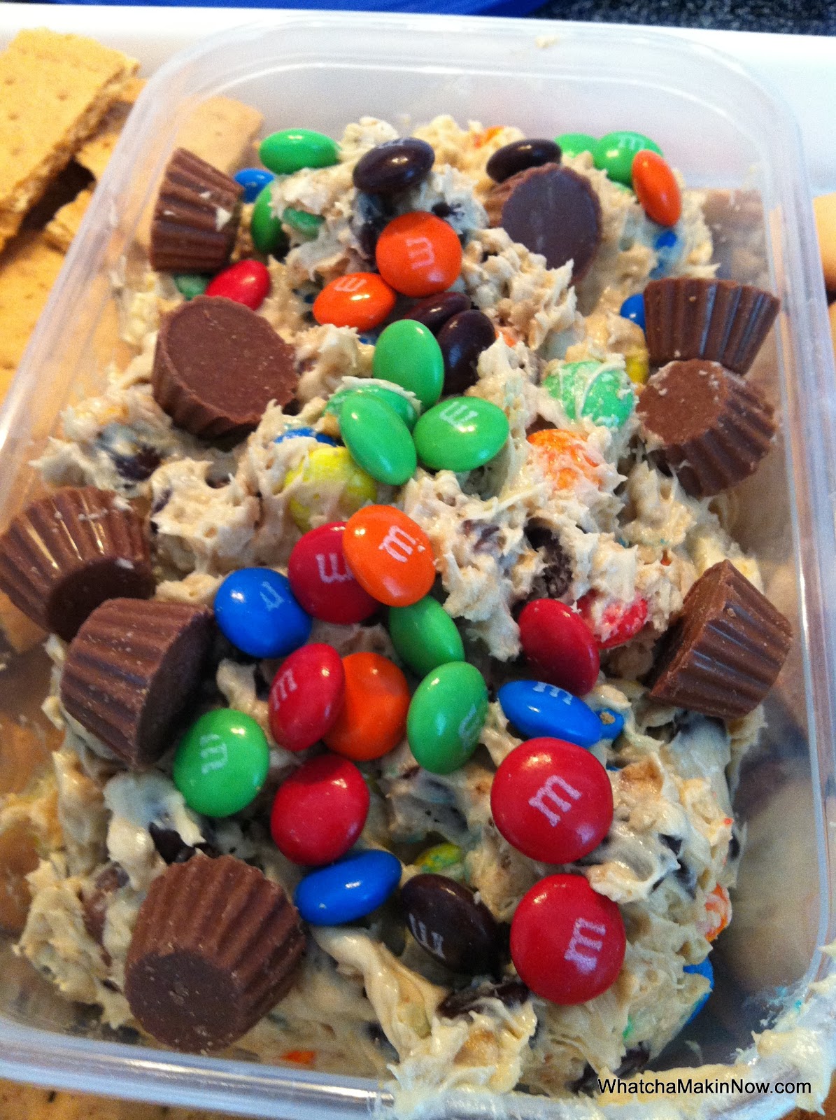 Whatcha Makin' Now? NoBake Monster Cookie Granola Bars