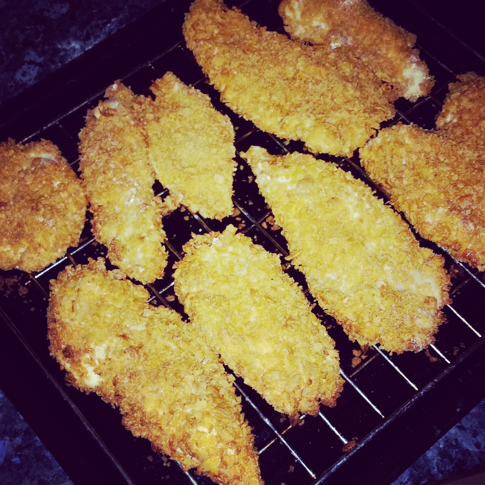 Likes and Love Yvonne’s healthy cornflake chicken goujons