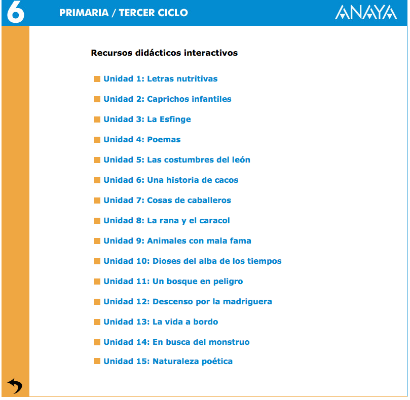 Actividades interactivas Lengua 6º