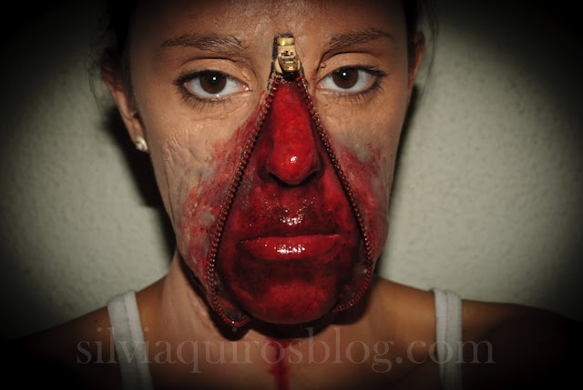 Maquillaje Halloween 5: Cremallera abierta en el rostro, Halloween Make-up 5: Open zipper on the face, efectos especiales, special effects, Silvia Quirós Maquillaje Halloween 5: Cremallera abierta en el rostro, Halloween Make-up 5: Open zipper on the face, efectos especiales, special effects, Silvia Quirós