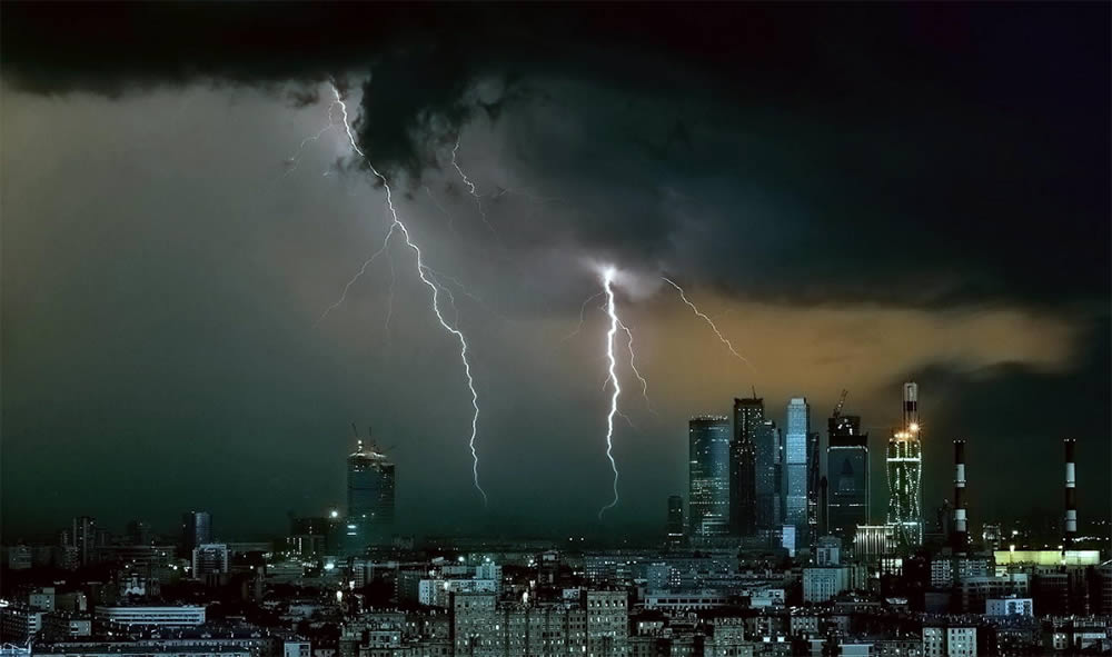 Beautiful Sky Lighting In Night