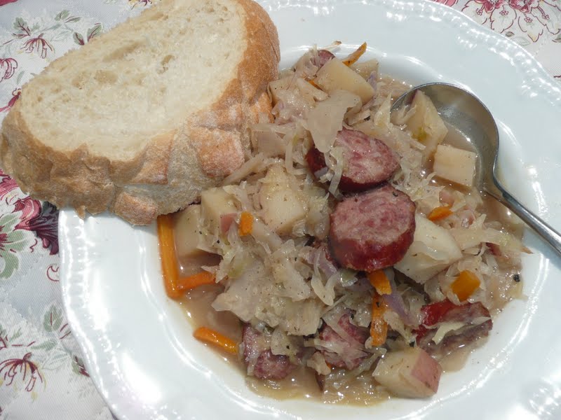 Everyday Dutch Oven Sausage, Potato and Cabbage Stew